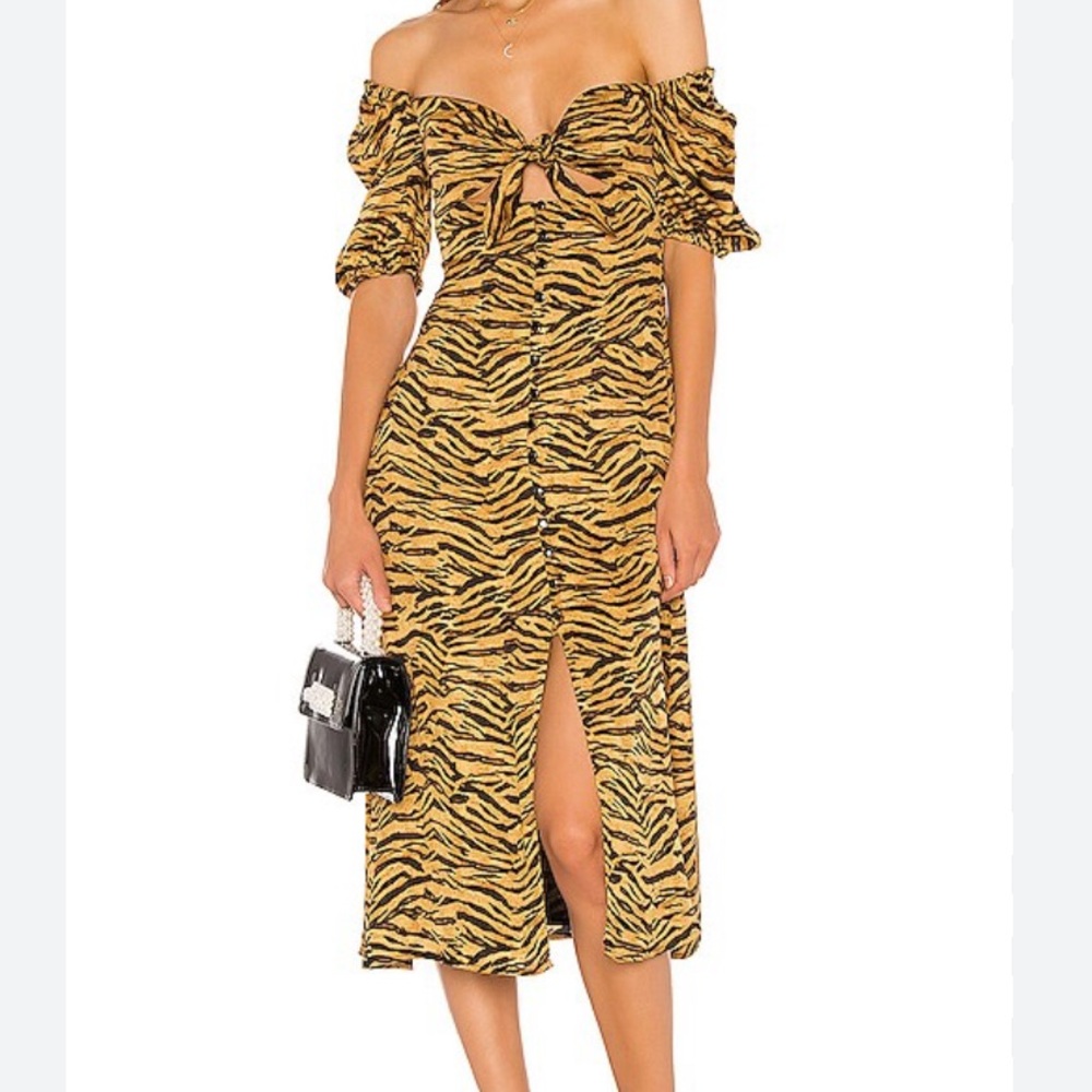 Song of Style: Everly midi dress in leopard animal print.